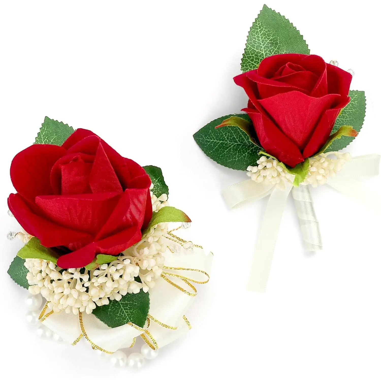 Corsage Wristlet and Boutonniere Set Blue Wrist Corsage Double Pearl Bracelets Blue Pocket Boutonniere for Men Wedding Prom Party Suit Decor (2 Pack) Corsage Wristlet and Boutonniere Set Blue Wrist Corsage Double Pearl Bracelets Blue Pocket Boutonniere for Men Wedding Prom Party Suit Decor (2 Pack)