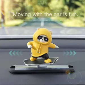 Cartoon Bear Design Car Dashboard Decoration, Cute Car Ornament, Fun Auto Accessories for Vehicle Aesthetic, Car Desktop Decor