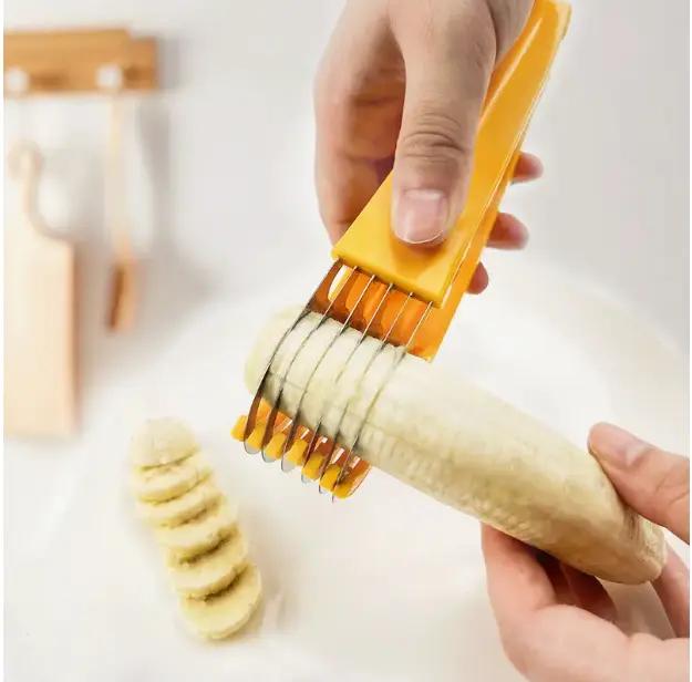 Creative PP Banana Slicer Multi-Functional Kitchen Gadget for Fruit Splitter Ham Sausage Cutter & Fruit Salad Slicer Easy to Use Tool