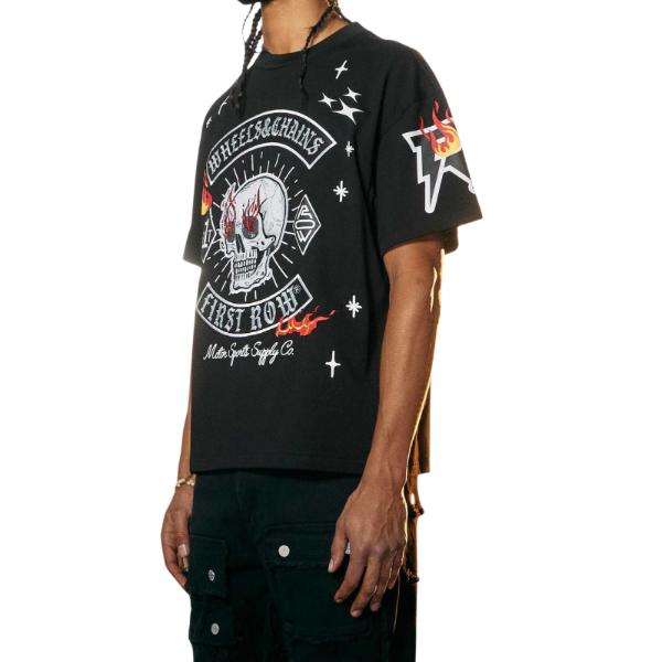 Louis Patch Graphic Tee First Row with Puff Printed Menswear Top Underwear Streetwear T-shirt Crewneck Round Neck Casual Short Stylish