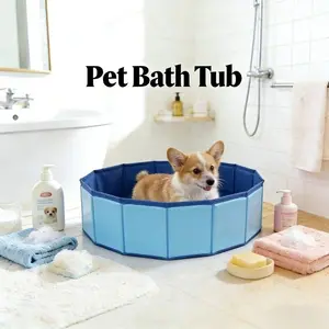 2026 New Foldable Octagonal Pet Bath Tub, Puppy Grooming Supplies, Durable PVC Material, Home Washing Basin, Outdoor Play Pool, Portable Easy Storage, Universal Size