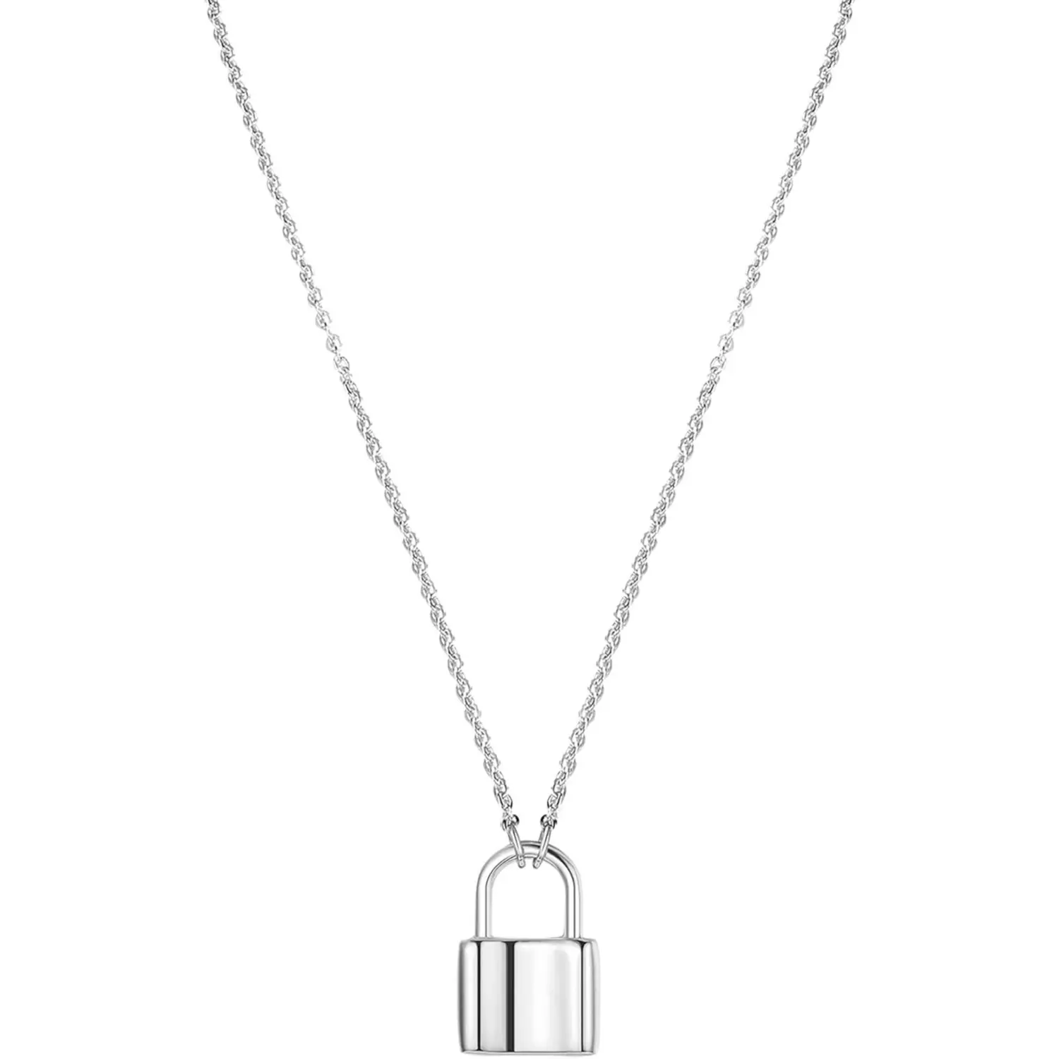 Sanfenly 1PC Unisex Stainless Steel Padlock Pendant Gothic Necklace - Metallic Silver, Punk Hip Hop Rock Style, Long Chain Jewelry, Silver Wire, Men's Daily Fashion Accessory, Gothic Necklaces, Chain Jewelry Necklaces