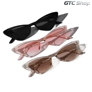 Women's 3-Pair Small Cat Eye Sunglasses Set, Retro Vintage Narrow Skinny Cateye Eyewear, Cute Aesthetic Slim Frame, Lightweight Trendy Sports & Outdoor Eyewear for Summer Street Party, Daily Casual Use, Women's Sunglasses