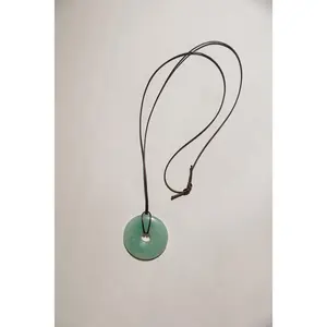 Green Aventurine Cord Pendant Necklace