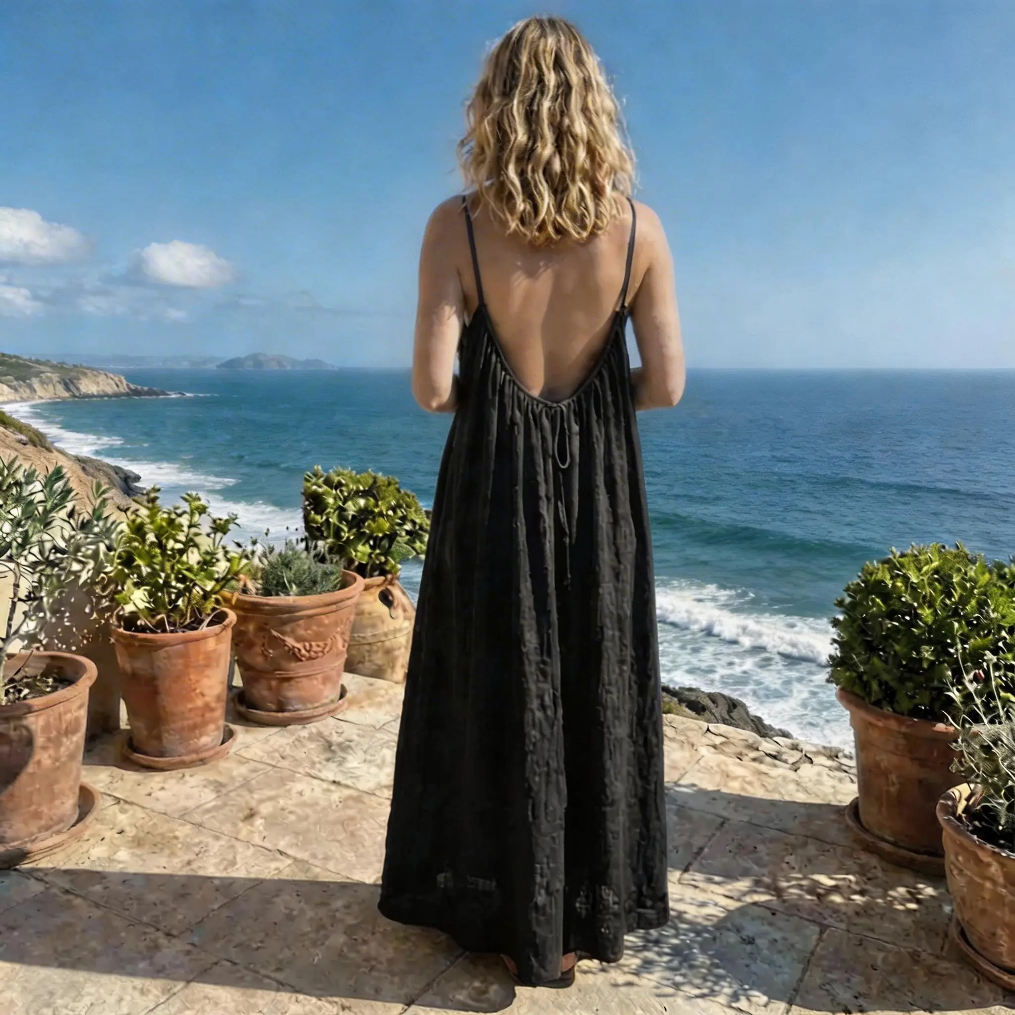 Women's Chic Cami Nightgown, Sleeveless and Breathable Long Dress for Indoor Wear, Comfortable Ladies Nightwear, Loungewear, Spaghetti Strap, Lightweight, Breezy Long Dress, Chic Look, Fashion, Elegant, Solid, Cami Neck, Nightdress Sleepwear, Soft Lightwe