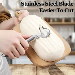 Multipurpose Stainless Steel Kitchen Scoop, Aloe Vera & Cactus Peeler, Butter Slicer Tool
