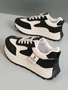 Women's Fashionable Lace Up Low Top Sneakers, Casual Comfortable Breathable Sports Running Shoes, All-match Basic Shoes for Daily Wear, Casual Athletic Footwear, Casual Trainers