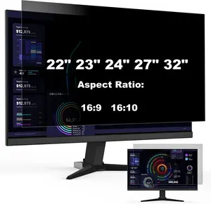 LUSADESIGN 22/23/24/27/32 inch Privacy Screen for Computer Monitor 16:9 16:10 Aspect Ratio, Eye Protection Anti Blue Light Glare Shield, 27in Removable Black Blackout Anti Spy Protector Film Desktop Security Private Filter