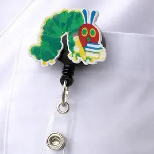 Bobbie Jo's Boutique Hungry Catioillar Retractable Badge Reel for Vet Techs Nurses & Animal Lovers Lightweight Clip-On ID Holder Perfect Gift