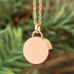 Circle Urn Necklace with Rose Gold Color