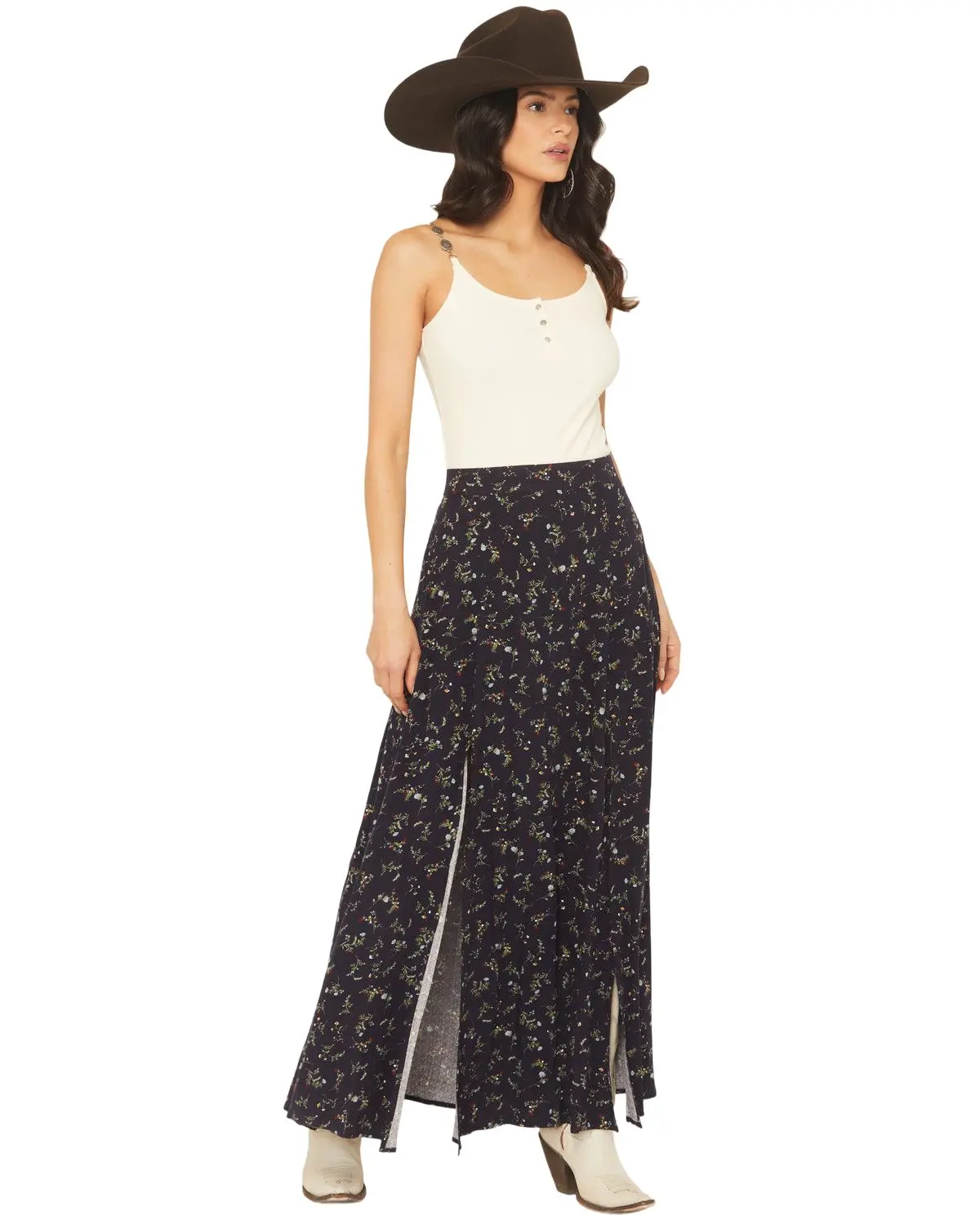 Idyllwind Women's Women'S Trinity Ditsy Floral Print Maxi Skirt - Iwfa25s3-Ind