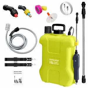 SUKESEM 3.96 Gallon Backpack Sprayer, 4 Nozzles, Portable Garden & Lawn Sprayer for Yard, Cleaning-FathersDayGift