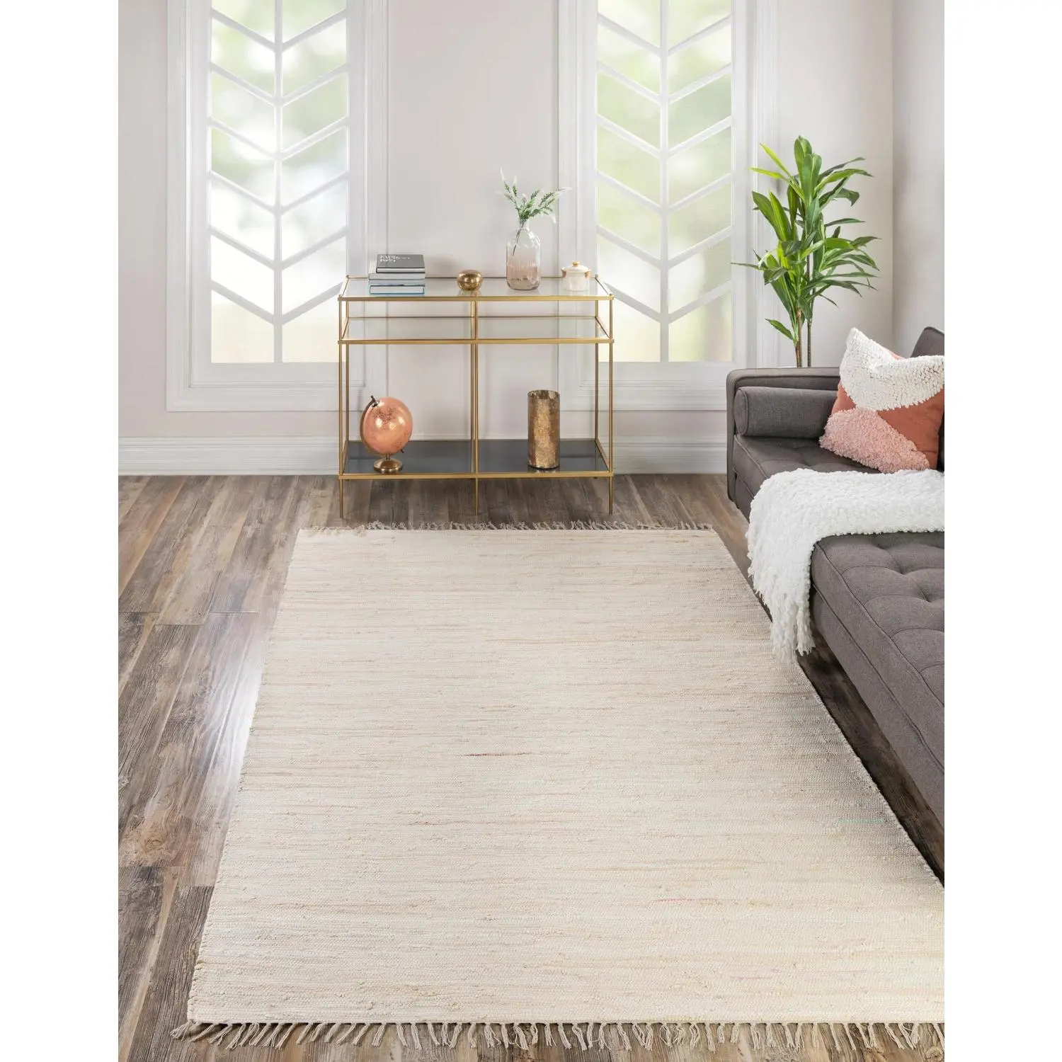 Beige Chindi Cotton Rug