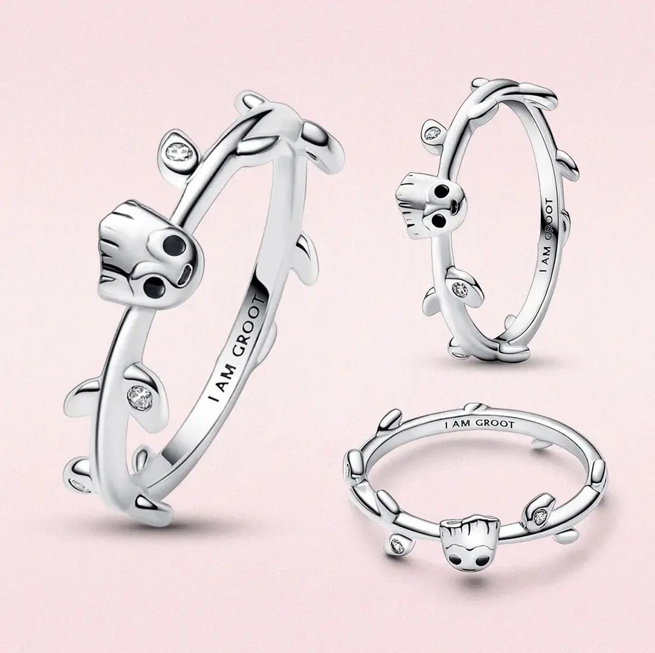 Creative Silver Plated Galaxy Zircon Leaf Ring