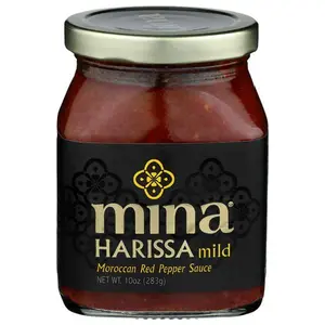 Mina Harissa Mild Moroccan Red Pepper Sauce 10oz Traditional Flavor Non-GMO Gluten-Free Vegan