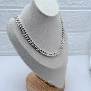 950 Silver Lomo Corvina Chain 8mm 20'' Solid Premium Quality Silver Chain for Men and Women