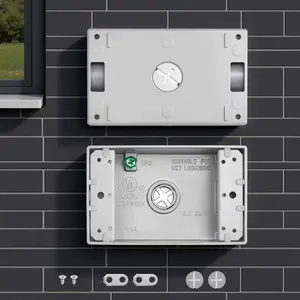 VEVOR Outdoor Electrical Box, 4.5x 2.8x 2 in, Weatherproof Outlet Junction Box, Suitable 1/2-Inch 3/4-Inch Electrical Conduit, 18.3 Cu. In Large Capacity Plug Receptacle Protector, 4PCS, Gray