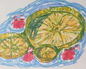 Lily Pad Pond Alcohol Markers 4x6 Glossy Print Painting - Vibrant Water Lily Artwork for Home Decor
