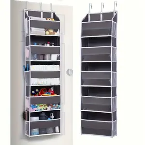 Five-layer over-the-door hanging storage rack, organizing box, foldable hanging storage bag, hanging wardrobe storage rack, five-layer over-the-door hanging rack, with 5 large-capacity pockets, anti-tipping design, Space saver storage