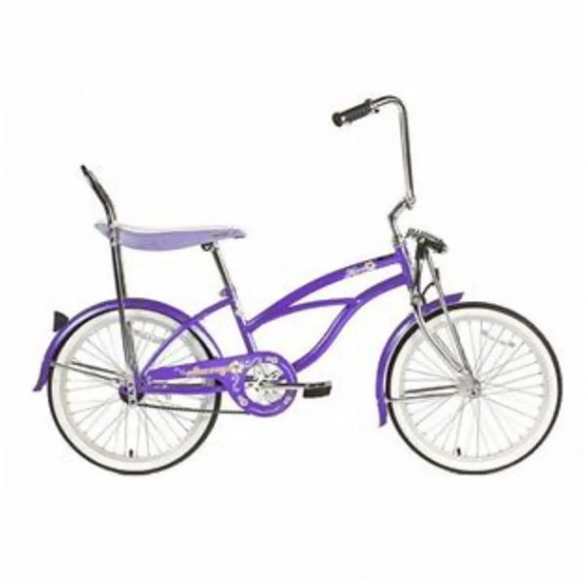 Micargi Female Youth Retro Lowrider Beach Cruiser - 20-Inch Single-Speed Bike for Girls Under 5 ft Tall, 11.5-Inch High-Tensile Steel Frame, 2-Tone Banana Seat, Alloy Rims, Chain Guards, Coaster Brake, Fenders, Purple, Girls Under 5 Feet Tall, Micargi Wom