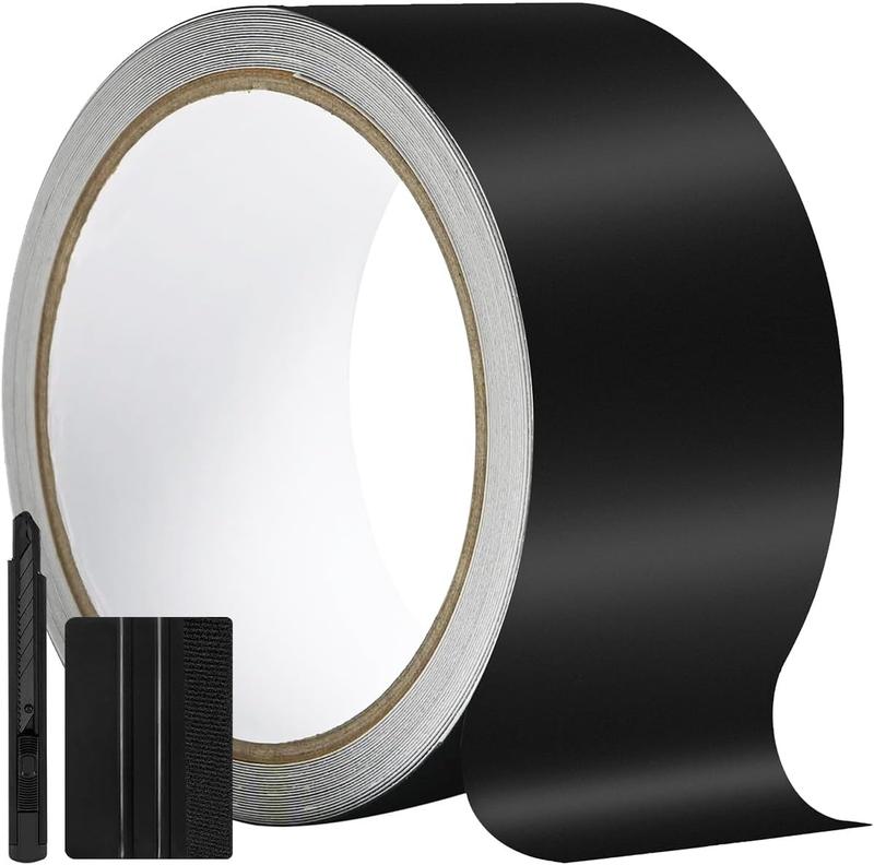 2IN X 30FT Matte Black Vinyl Wrap for Chrome Delete Window Trim  Door Sill Protector with Air Release  Including Vinyl Wrap Tool Kit