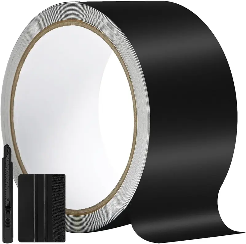 2IN X 30FT Matte Black Vinyl Wrap for Chrome Delete Window Trim  Door Sill Protector with Air Release  Including Vinyl Wrap Tool Kit