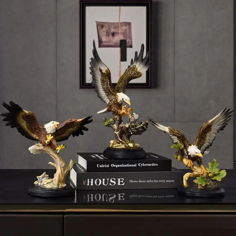 Eagle Design Resin Ornament, 12pcs/set Creative Desktop Decoration, Decorative Sculpture for Home Office Desktop, Gift for Fans of Artistic Home Decor, Decorative Ornaments, Desktop Statue