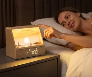 Sunrise & Sunset Smart Alarm Clock Lamp – Relaxing Ocean Scene Wake-Up Light with Ambient Night Light & Digital Display