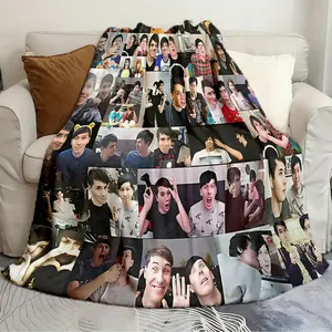 Unique Blanket Dan and Phil Unique gift blanket Great for sofas and beds air conditioner printed soft and warm bedspread Lightweight Flannel Blanket
