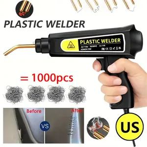 70W Plastic Welding Gun Handheld Plastic Welder American plug plastic welding gun with 1000 stud set | Portable car bumper and body repair welding machine, used for door crack and PVC repair, durable plastic gun Plastic Welding Tool Plastic Welder Kit