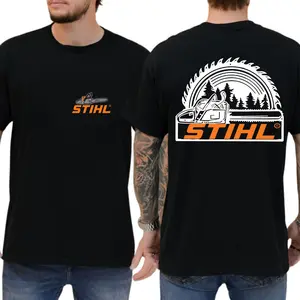 STIHL Chainsaw T-Shirt, Outdoor Logging Graphic Tee, Tree Cutting Shirt, Forest Work Shirt, Gift for Lumberjacks, Logging Gear Shirt, comfort color, esthetician apparel, Men vintage Round Neck summer clothes, Unisex - Menswear, Top, Streetwear