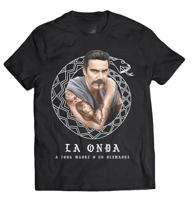 Men's Cotton Fitted Round Neck Short-Sleeve T-Shirt - Casual Menswear Top with Digital Magic El Boogeyman Print, La Onda Gangster, Chicano Prison Tattoo, Mexican Mafia Aesthetic Vato Loco Streetwear, Pelón OG Look