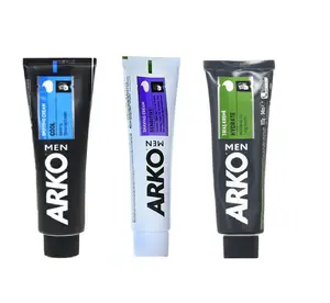 Arko Face Shaving Cream soap Tubes Assorted 3 Pack 100g 3.5oz Cool Sensitive Hydrate for wet shave to be used with Brush for lather Sensitive Skin All Skin Types Hydrating