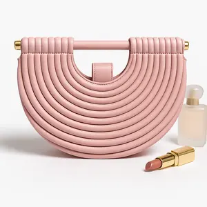 Aurora Arc Semi-Circular Handbag PINK Edition Multi-Function High-Quality Material Stylish and Practical for Everyday Use Parties
