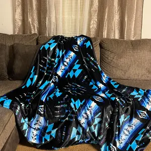 Native Sunset Queen Black 86"x 76" - Oversized Throw Single Sided Soft Plush Blanket