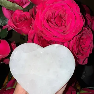 Celestine Heart Shaped Crystal Holder - Elegant White Heart Design for Home Decor & Gift Giving