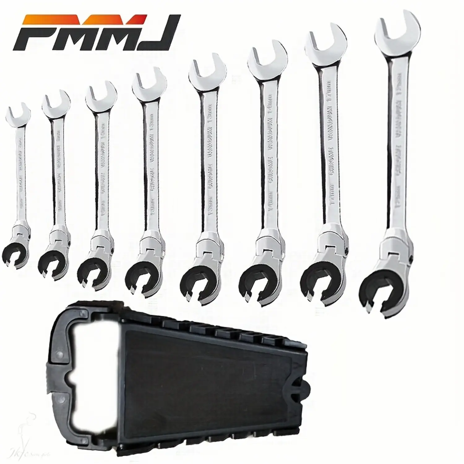 6pcs/8pcs Open End Flexible Head Ratchet, Metric Ratchet With 72 Teeth, Chrome Vanadium Steel Pipe Ratchet, Movable Head Ratchet Spanner Set Quick Dual Purpose, Movable Head Fuel Pipe Ratchet Wrenches (Plastic Boxed)