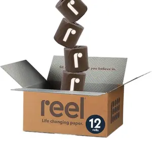Reel Bamboo Toilet Paper - 100% Sustainable, 3 Ply, Fragrance-Free, Chlorine-Free, Zero Plastic - Wipes