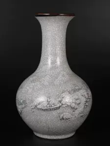 Qianlong Famille Rose Openwork Mountainous Visiting Friends Snowscape Vase Reproduction Antique Porcelain Home Decor Display Piece