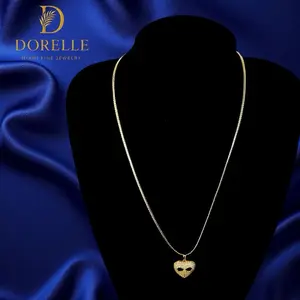 Dorelle Gold Chain & Heart Pendant - Minimalist Elegance for Everyday Wear - Simple & Clean Aesthetic - Basic Accessories for Women
