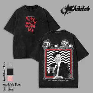 Twin Peaks show t-shirt, Damn Fine Coffee, Agent Dale Cooper, David Lynch,90s Retro Aesthetic Streetwear, Y2K Grunge Washed Shirt, TV Series Fans Merch, Gift for Twin Peaks Lovers