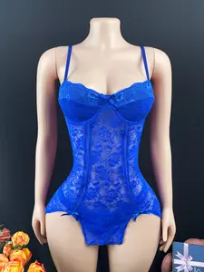 Women's Sexy Lace Sleepwear Set Lingerie, Embroidered Teddy Nightgown, Elegant Mesh Bridal Pajamas, Perfect Valentine's Day Gift