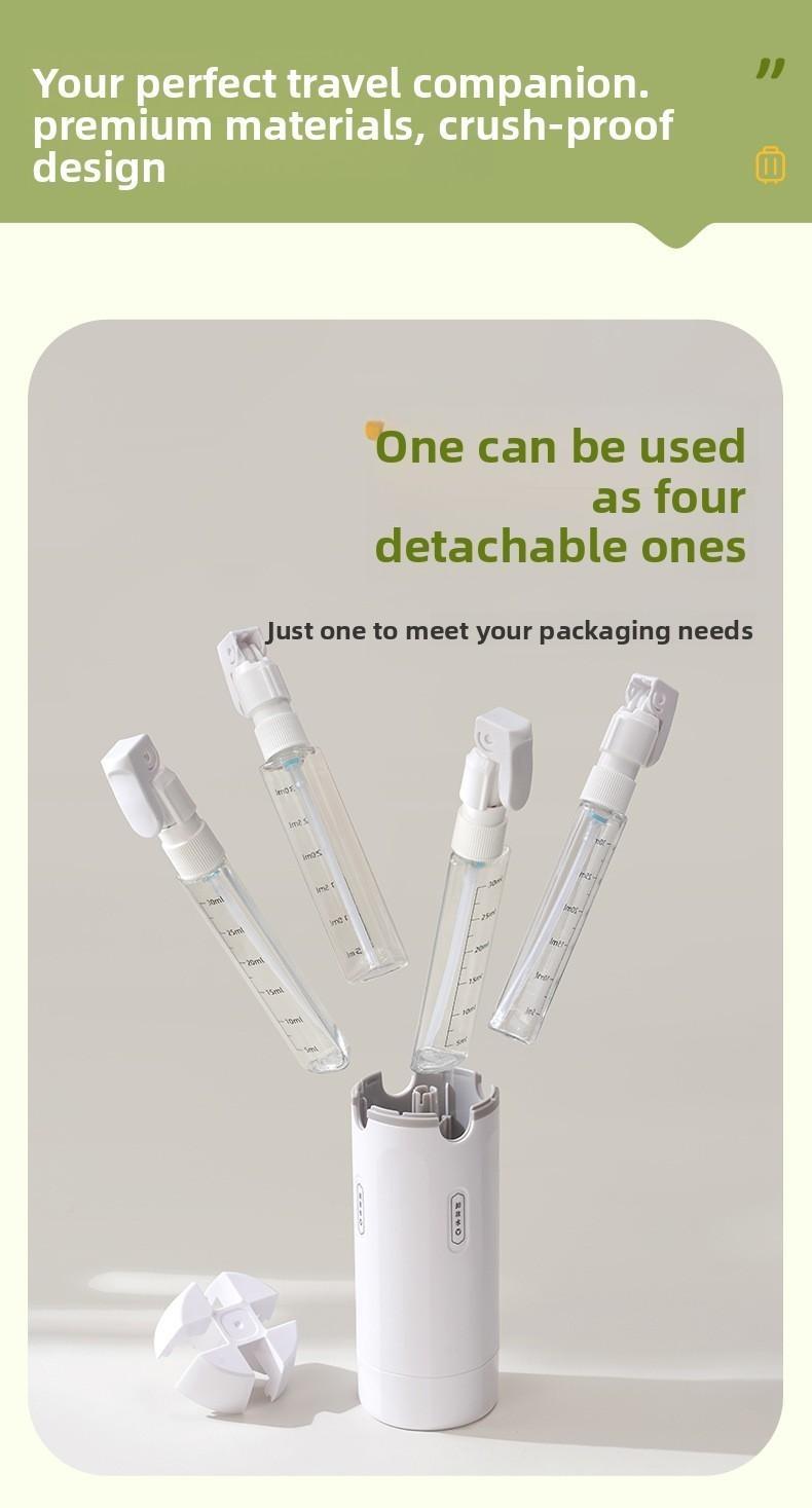 4-in-1 Travel Dispenser Bottle for Toiletries Portable Cosmetic Shampoo Storage Lotion Compact Plastic Container Wholesale Easy Press Smooth Flow  bottle