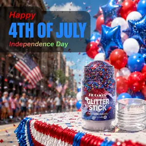 Patriotic Red White and Blue Face Hair Body Glitter Stick,4th of July Outfits and Accessories for Women Kids,USA Flag Makeup for Independence Day 250 Anniversary Memorial Day Veterans
