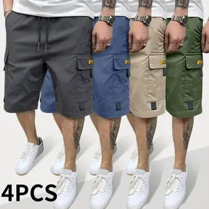 Men's Large Pocket Cargo Casual Shorts, Multi-Pocket Utility Bottoms, Lightweight Breathable Cotton Summer Shorts for Outdoor, Hiking, Work & Daily Streetwear