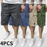 Men's Large Pocket Cargo Casual Shorts, Multi-Pocket Utility Bottoms, Lightweight Breathable Cotton Summer Shorts for Outdoor, Hiking, Work & Daily Streetwear