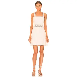 JONATHAN SIMKHAI Flora Macrame Strap Mini Dress in Chantilly