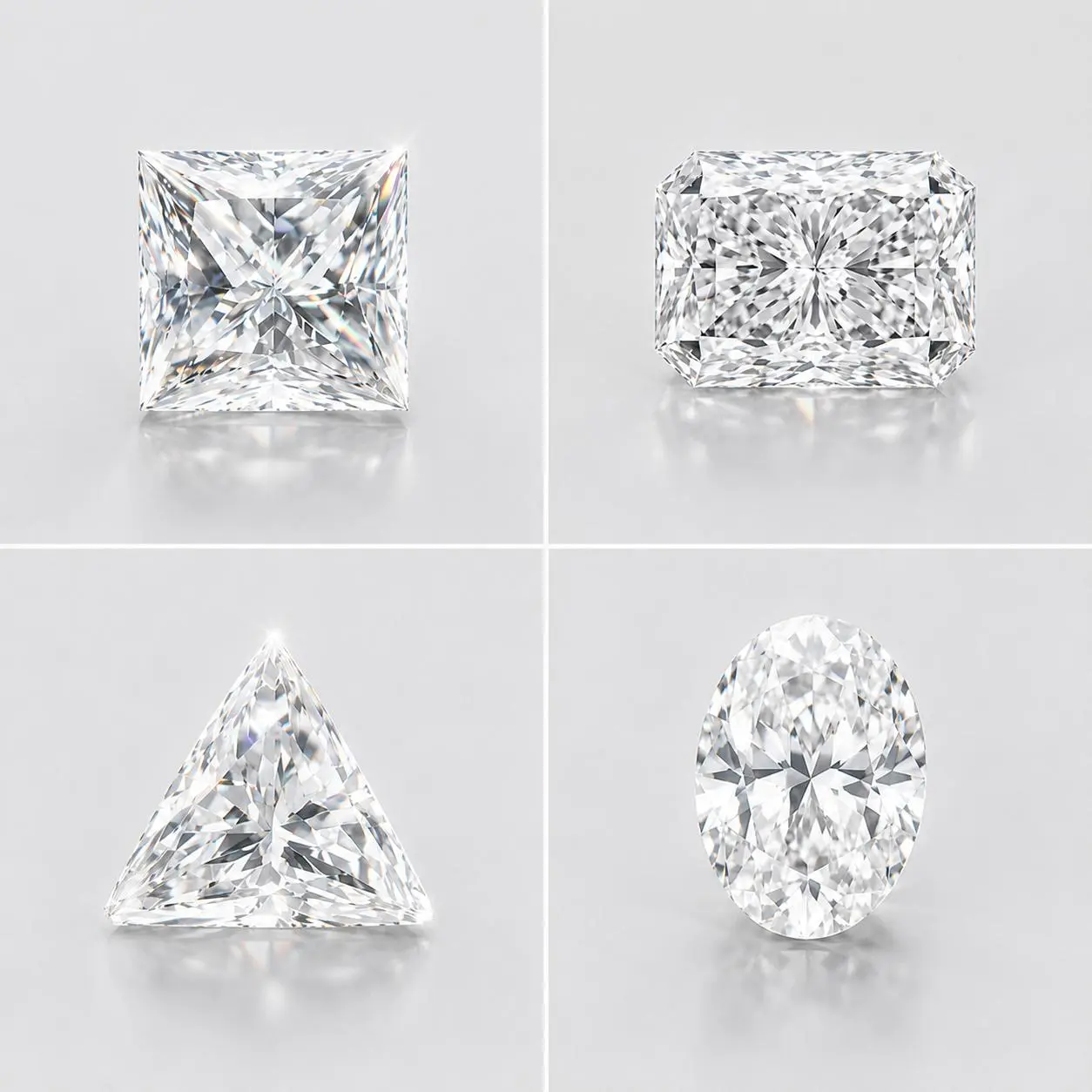 D Color Moissanite Loose Stone, Princess Radiant Trillion Oval Cut, VVS1 Lab-Created Gem with GRA Certificate for Custom Rings