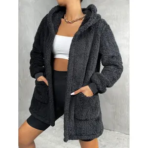 Women’s Front-Pocked Hooded Teddy Coat for Autumn/Winter