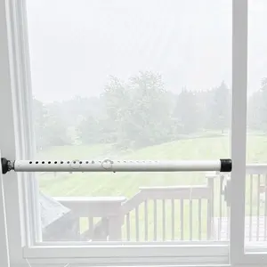 Door Security Bar, 16.5" to 51.2" Window Security Bar Window Locks Security up and Down Door for Vertical Windows Extends White